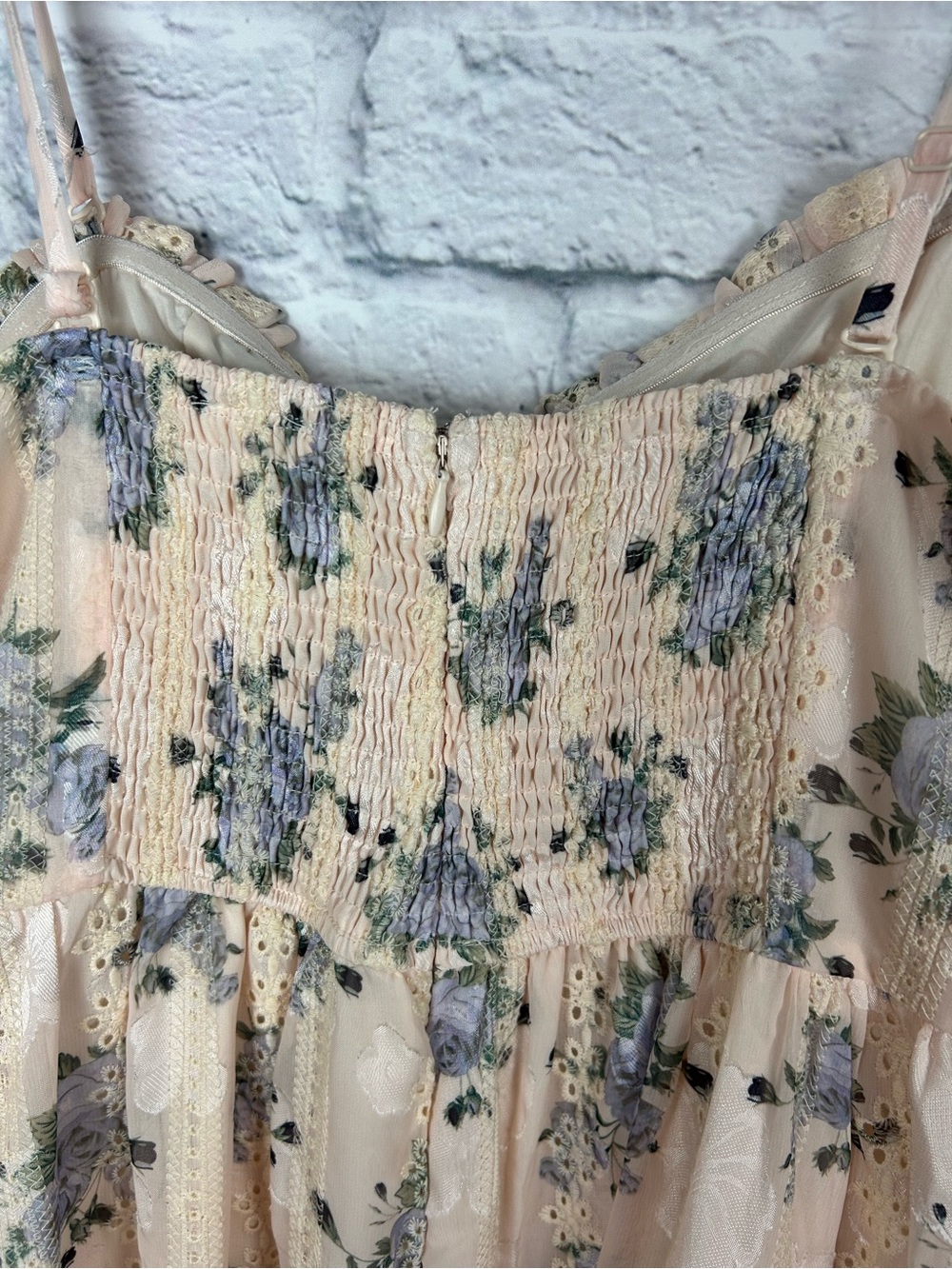 Storia Floral Lace Midi Dress Large Removable Straps Corset Cottagecore - Picture 10 of 10